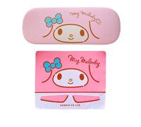 Roffatide Anime Cartoon Pink Bunny Pink Eyeglasses Case Hard Shell Eyeglasses Case with Glasses Cloth Portable Protective Glasses Cover B