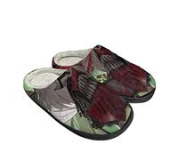 Roffatide Anime Chainsaw Man Fuzzy Slippers Denji Pochita Closed Toe Open Back Slippers with Rubber Sole House Slippers Non-Slip Indoor Plush Shoes for Men 11-11.5/ Women 12-12.5