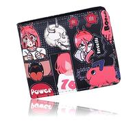 Roffatide Anime Chainsaw Man Pochita Wallets Women Faux Leather Bi-fold Travel Wallet Coin Pouch Wallets Slim Single Fold Wallet Black