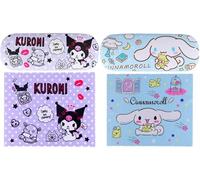 Roffatide Anime Cinna-white Ear Dog Evil Rabbit 2 Sets Cartoon Eyeglasses Case Hard Shell Eyeglasses Case with Glasses Cloth Portable Protective Glasses Cover for Boys Girls Blue Purple