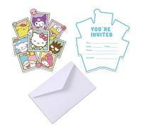 Roffatide Anime Cinnamorol Invitations with Envelopes(Set of 24 Kuromi Shaped Fill-in Invitations Melody Theme Birthday Party Invites Party Supplies