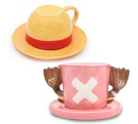 Roffatide Anime Coffee Mugs Hat Ceramic Coffee Tea Milk Cup Office Cup Gift or Souvenir for Christmas Birthday 2 Pcs Set