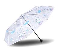 Roffatide Anime Cute Dog Clear Bubble Umbrella 8 RIBS Umbrellas Folding Travel Umbrella Windproof Waterproof Light Protection Umbrella Transparent Clear Rain Umbrellas White