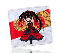 Roffatide Anime Date A Live Wallets for Girls Bi-Fold Short Faux Leather Wallet Travel Slim Wallet with Zip Coin Pocket White/Red