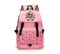 Roffatide Anime Demon Slayer Backpack for Girls Boys 18L Large Capacity School Bag for Middle High Elementary School Travel Daypack Pink