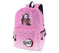 Roffatide Anime Demon Slayer Backpack Kamado Nezuko Pink Gradient School Bag Girls Laptop Backpack, One Size