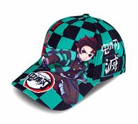 Roffatide Anime Demon Slayer Baseball Cap Printed with Main Character Kamado Tanjirou Adjustable Cotton Dad Hat One Size