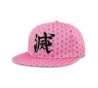 Roffatide Anime Demon Slayer Kamado Nezuko Baseball Cap Adjustable Dad Hat Low Profile Snapback Hat Embroidered Cotton Flat Brim Sun Hat Pink B