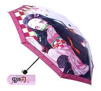 Roffatide Anime Demon Slayer Kamado Nezuko Umbrella: 39 in Travel Umbrella, Windproof, Waterproof, Anti-UV Protection, Pink