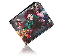 Roffatide Anime Demon Slayer Kamado Tanjirou Kamado Nezuko Wallets Artificial Leather Slim Bi-Fold Wallet Multi Purpose Wallet