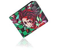 Roffatide Anime Demon Slayer Kamado Tanjirou Wallets Artificial Leather Slim Bi-Fold Wallet Multi Purpose Wallet