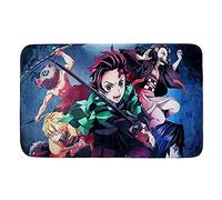Roffatide Anime Demon Slayer Rectangular Area Rug Kamado Tanjirou Door Blanket Rug Floor Mats Carpet for Home 60 * 90cm