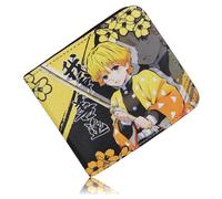 Roffatide Anime Demon Slayer Wallets Agatsuma Zenitsu Artificial Leather Slim Bi-Fold Multi Purpose Tsukino Usagi Princess Serenity Wallet