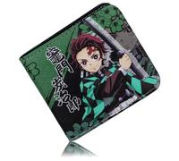 Roffatide Anime Demon Slayer Wallets Kamado Tanjirou Artificial Leather Slim Bi-Fold Multi Purpose Wallet