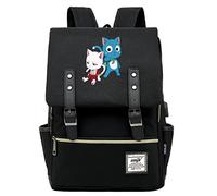 Roffatide Anime Fairy Tail Backpacks Happy Carla Schoolbag Bookbag 15.6'' Laptop Backpacks Black Travel Business Backpack Purse Daypack