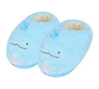 Roffatide Anime Fuzzy Slippers Closed Back Rubber Sole House Plush Non Slip-On Fuzzy Cute Warm Slippers One size Blue Gift for Christmas New Year