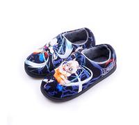 Roffatide Anime Fuzzy Slippers for Demon Slayer Hashibira Inosuke Closed Back Rubber Sole House Plush Slippers Slip-On Fuzzy Shoes Warm Slippers for Women 8.5-9.5/ Men 9-10