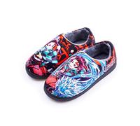 Roffatide Anime Fuzzy Slippers for Demon Slayer Kamado Tanjirou Closed Back Rubber Sole House Plush Slippers Slip-On Fuzzy Shoes Warm Slippers for Women 3.5-4/ Men 3.5-4.5