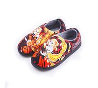 Roffatide Anime Fuzzy Slippers for Demon Slayer Rengoku Shinjurou Closed Back Rubber Sole House Plush Slippers Slip-On Fuzzy Shoes Warm Slippers for Women 8.5-9.5/ Men 9-10