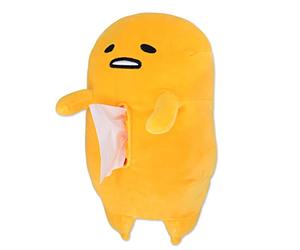 Roffatide Anime Gudetama Tissue Box Cartoon The Lazy Egg Plush Doll Tissue Cover Creative Paper Holder Napkin Box Paper Storage for Car Home Bathroom