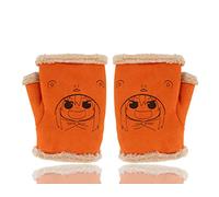 Roffatide Anime Himouto Umaru-chan Faux Fur Mittens Unisex Half Finger Fleece Mittens Suede Leather Short Gloves Orange Small