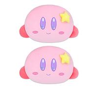 Roffatide Anime Kirby 2 Pcs Car Neck Pillow Fluffy Auto Head Neck Rest Cushion for Chairs, Recliners, Driving Seats