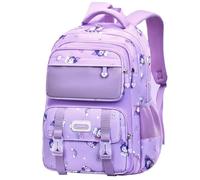 Roffatide Anime Kuromi Large Capacity Backpack 24L Refrigerator Door Kids Schoolbag with Multi-pocket Travel Daypack Splash-proof for Women Girls Purple