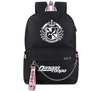 Roffatide Anime Laptop Backpack Fit 15 Inch Luminous Printed Schoolbag for Boys Girls Black Travel Daypack with USB Charging Port & Headphone Port