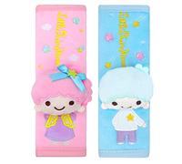 Roffatide Anime Little Twin Stars Car Seatbelt Lala Kiki 2 PCS Shoulder Pad Seat Belt Cover Protector Plush Compatible with All Cars