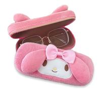 Roffatide Anime Melody Plush Cute Cartoon Eyeglasses Case Hard Shell Eyeglasses Case Portable Protective Glasses Cover Pink