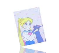 Roffatide Anime Moon Usagi Tsukino Luna Cat Passport Cover Women Faux Leather Passport Holder Slim Bi-fold Passport Case Pink