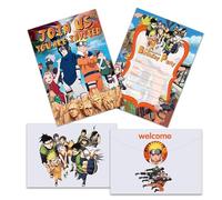 Roffatide Anime Naruto Invitations Cards Uzumaki Naruto Happy Birthday Supplies 12 Pcs Fill in Invitations with Envelopes for Girls and Boys 4.2x5.9 Inch