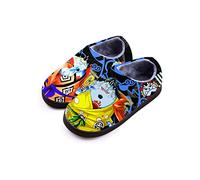 Roffatide Anime One Piece Fuzzy Slippers Jinbe Closed Back Rubber Sole House Plush Slippers Slip-On Fuzzy Shoes Warm Slippers for Women 8.5-9.5/ Men 9-10