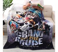 Roffatide Anime One Piece Luffy Fleece Blanket Fuzzy Soft Blanket Microfiber Cozy Throw Blanket for Couch Bed Sofa 100 * 150cm