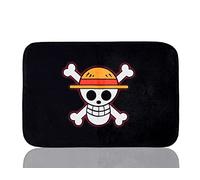 Roffatide Anime One Piece Rectangular Area Rug Straw Hat Crew Door Blanket Rug Floor Mats Black Carpet for Home 40 * 60cm