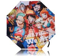 Roffatide Anime One Piece Umbrella 8 RIBS Straw Hat Crew Umbrellas 37.8'' Auto Open Close Umbrella Folding Travel Umbrella Windproof Anti-UV Protection Rainy Umbrella