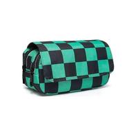 Roffatide Anime Pencil Case Large Capacity Double Layer Stationery Bag Multi-Functional Cosmetic Travel Organizer Pouch for Girls Women Green