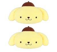 Roffatide Anime Pompom Purin Car Neck Pillow 2 Pcs Plush Auto Head Neck Rest Cushion for Chairs, Recliners, Driving Seats