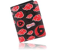 Roffatide Anime Red Cloud Passport Cover for Men Faux Leather Passport Holder Slim Bi-fold Passport Case Black