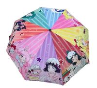 Roffatide Anime Sailor Moon Luna Cat Umbrella 37.8'' Cartoon Cute Tsukino Usagi Rainy Umbrellas Compact Folding Travel Umbrella Windproof Waterproof Anti-UV Protection Sunny Umbrella