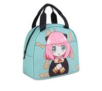 Roffatide Anime SPY×Family Anya Stampato Ragazze Pranzo Borsa Studente Isolamento termico a Prova di perdite Riutilizzabile Pranzo Borsa Lavoro Viaggio Picnic Verde
