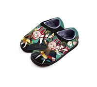 Roffatide Anime Spy x Family Fuzzy Slippers Anya Forger Yor Forger Loid Forger Closed Back Rubber Sole House Plush Slippers Slip-On Fuzzy Shoes Warm Slippers for Women 7-8/ Men 7.5-8.5