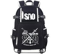 Roffatide Anime Sword Art Online Backpack Luminous School Bag for Boys Men Laptop Backpack with USB Charging Port & Headphone Port