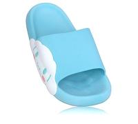Roffatide Anime White Dog Slides for Girls House Slides Non-Slip Bathroom Shower Sandals Rubber Slippers Blue 6-7