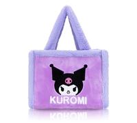 Roffatide Cartoon Cute Cartoon Evil Rabbit Cute Bunny Mini Tote Bag Women Fluffy Shoulder Hobo Handbags Kawaii Fuzzy Bag Birthday Purple