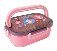 Roffatide Cartoon Cute Cinnamoroll Melody Kuromi Printed All-in-One Bento Boxes with Handle Kawaii 4-Point Lock Type Lunch Box Containers for Food Fruit Snack M
