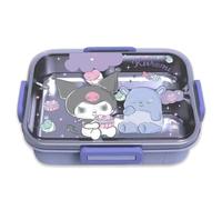 Roffatide Cartoon Cute Printed All-in-One Bento Boxes Kawaii 4-Point Lock Type Lunch Box Containers for Food Fruit Snack