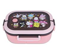 Roffatide Cartoon Cute Printed All-in-One Bento Boxes with Handle Kawaii 4-Point Lock Type Lunch Box Containers for Food Fruit Snack