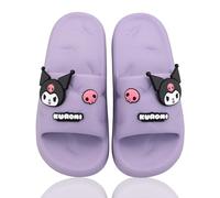 Roffatide Cinnamoroll Melody Kuromi Pillow Slippers Unisex Cute Cartoon Shower Slides Non Slip Quick Drying Bathroom Sandals Beach Slippers Purple 3-4