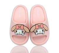 Roffatide Cinnamoroll Melody Kuromi Pillow Slippers Unisex Non Slip Quick Drying Shower Slides Bathroom Sandals Cute Cartoon Beach Slippers Pink 1-1.5